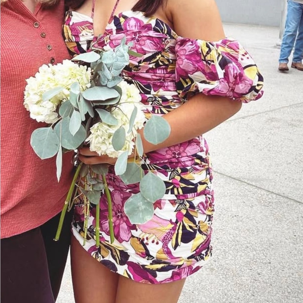 Floral Off-Shoulder Mini Dress